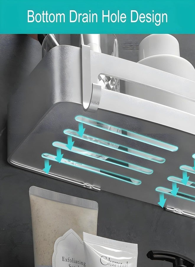 Boniry 2 Pcs Self-Adhesive Wall Shelf | Organiser Stand Rack Without Drilling | Accessories and Storage Rack for Bathroom (Silver) - Image 3